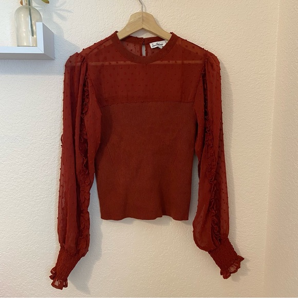 Sam Edelman JULIAN TEXTURED BLOUSON SLEEVE SWEATER - Picture 3 of 5